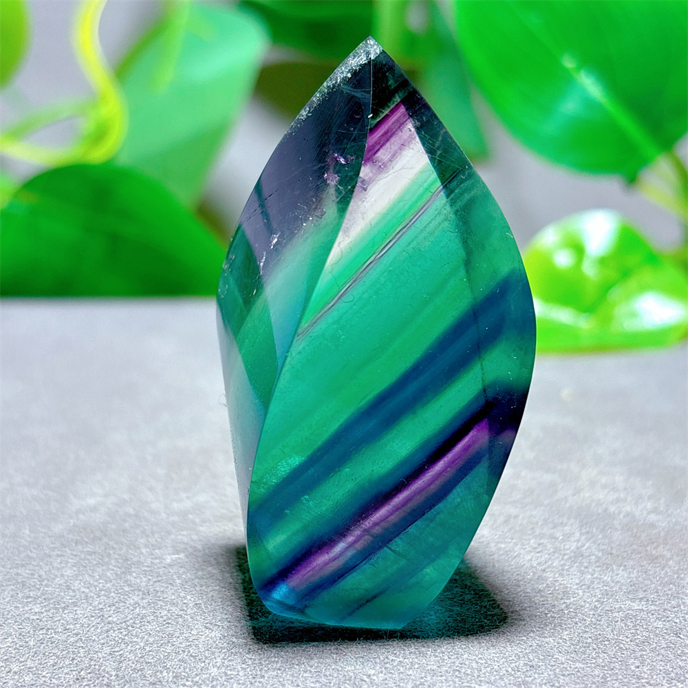 Bonsai Rock Garden - Rainbow Fluorite Flame Crystal Natural Stone