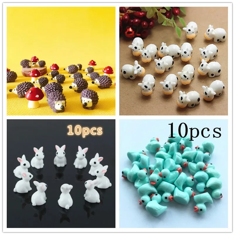 Bonsai Garden Art - 10Pcs/Hedgehog and Cows/Cute Animal Sheep/Fairy Garden