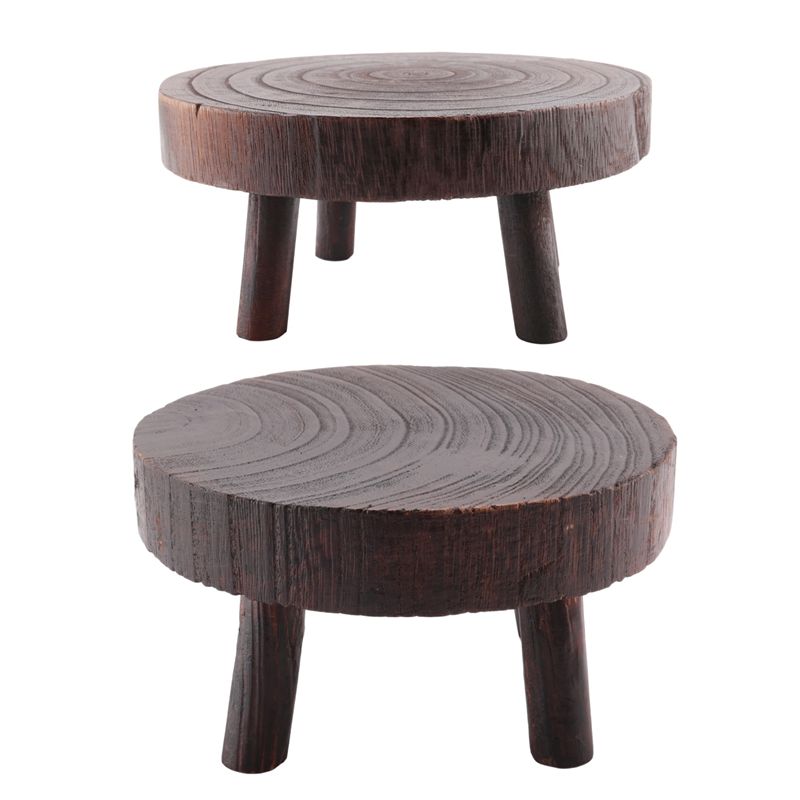 Bonsai Garden Display Stands - ABHU 2Pcs Mini Wooden Stool Flower
