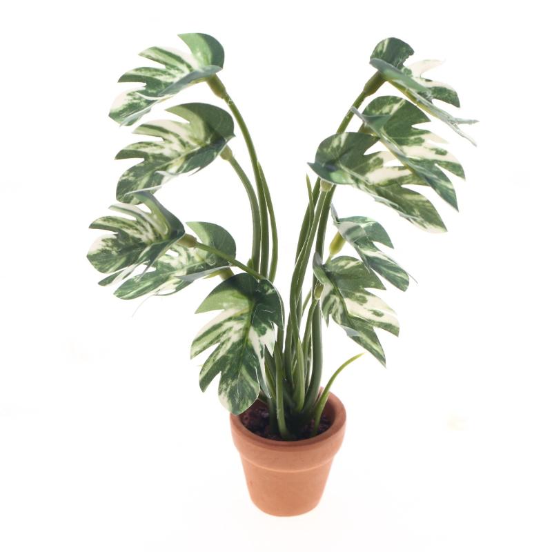 Bonsai Garden Decor - New.1PC 1/12 Dollhouse Simulation Monstera Green