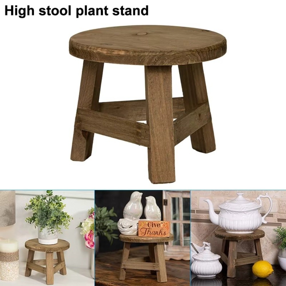 Mini Wooden Stool Flower Displ - Bonsai Garden Display Stands 评论和价格