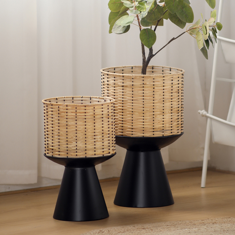 Rattan Weave Flower Pot Modern - Bonsai Garden Display Stands 评论和价格