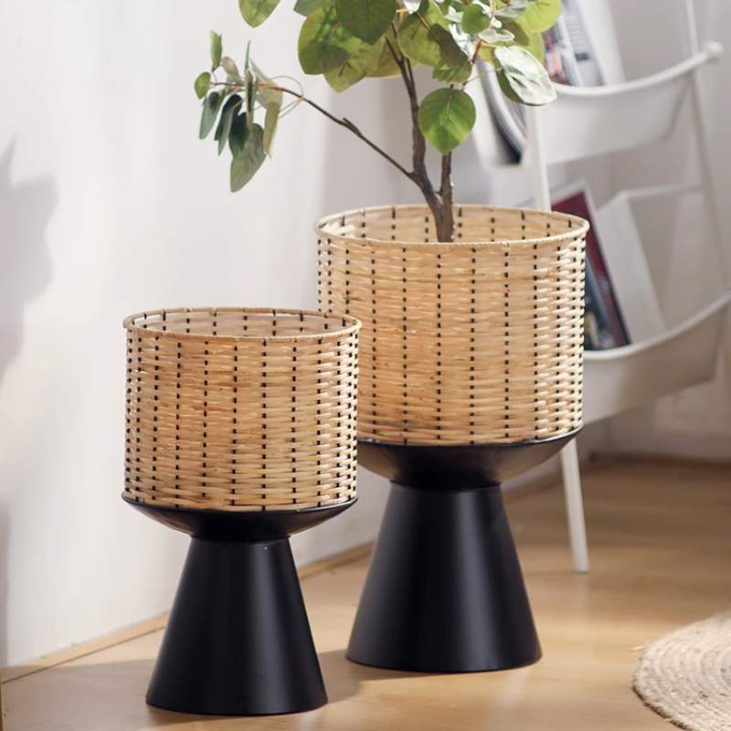 Rattan Weave Flower Pot Modern - Bonsai Garden Display Stands 评论和价格