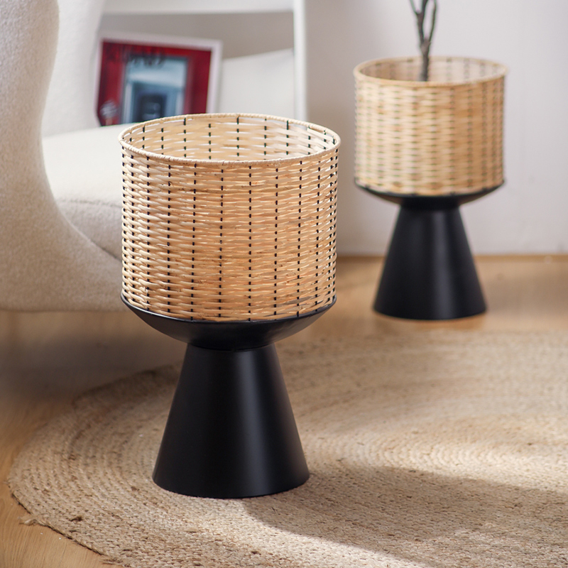 Rattan Weave Flower Pot Modern - Bonsai Garden Display Stands 评论和价格