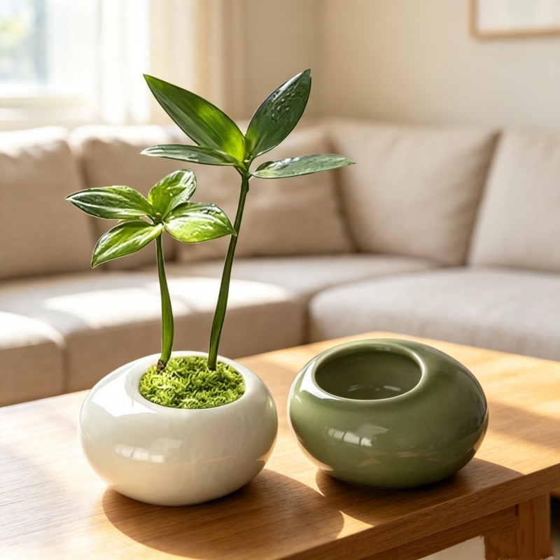 Mini Ice Crack Glazed Plant Po - Bonsai Garden Art 评论和价格