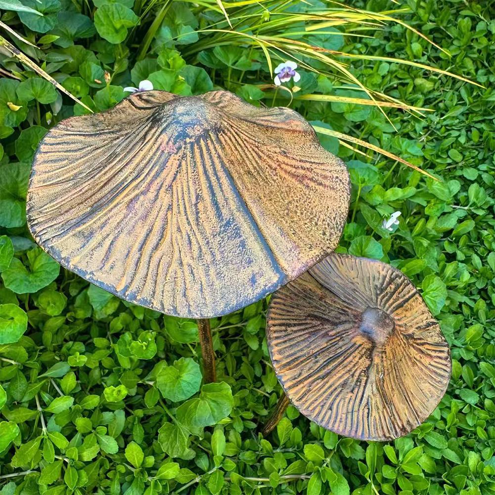 Retro Metal Rusty Mushroom Gar - Bonsai Garden Decor 评论和价格