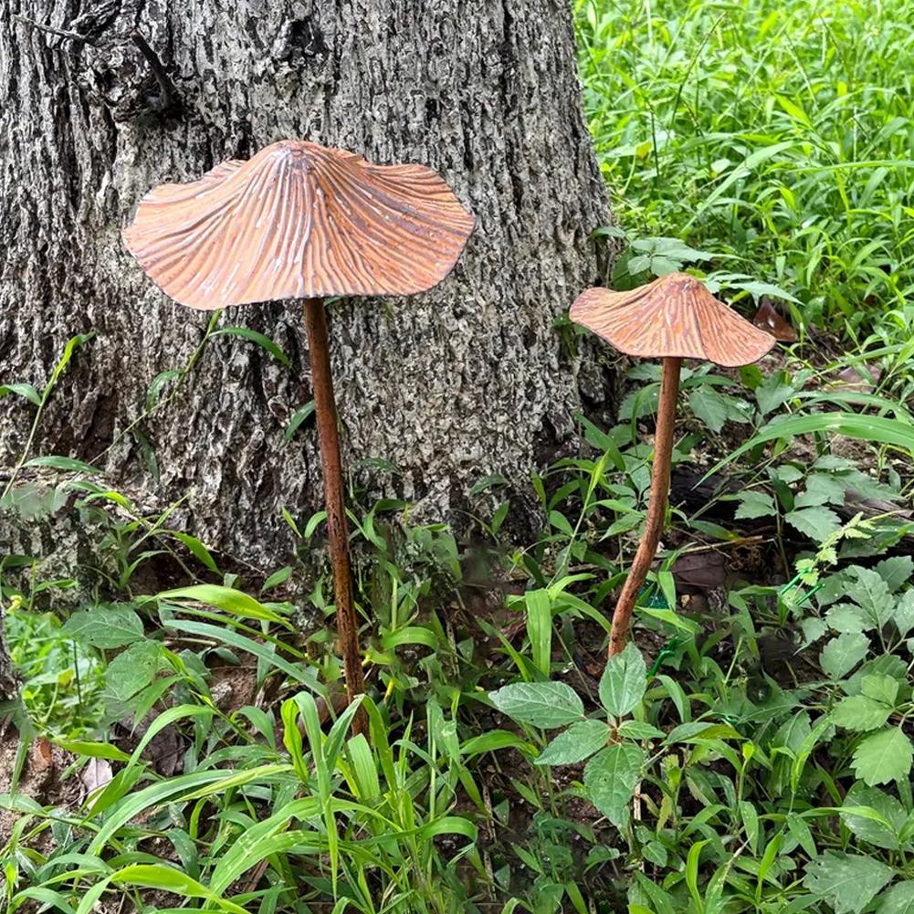 Retro Metal Rusty Mushroom Gar - Bonsai Garden Decor 评论和价格