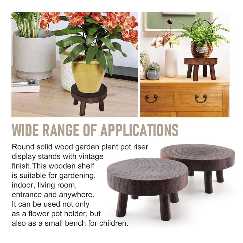 ABHU 2Pcs Mini Wooden Stool Fl - Bonsai Garden Display Stands 评论和价格