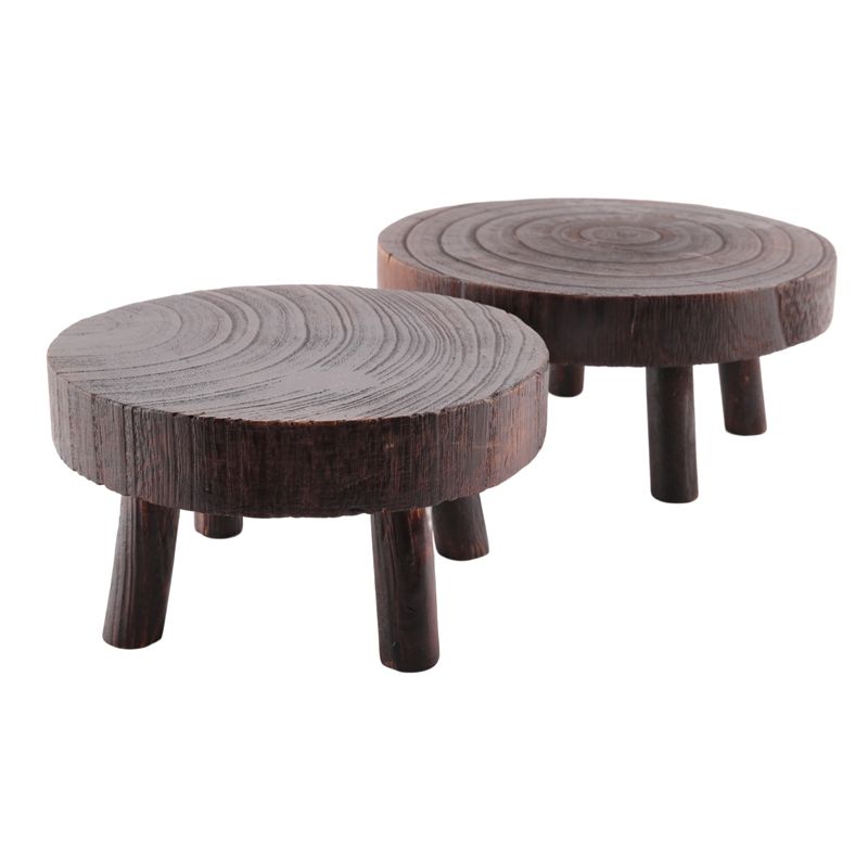 ABHU 2Pcs Mini Wooden Stool Fl - Bonsai Garden Display Stands 评论和价格