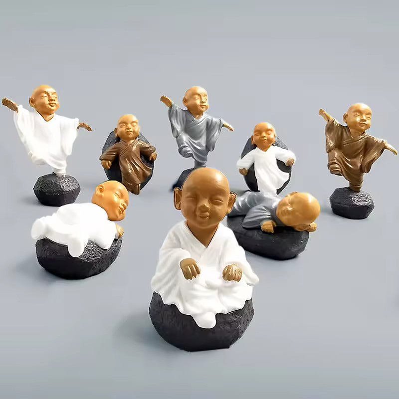 4pcs Chinese Kong Fu Monk Figu - Bonsai Garden Art 评论和价格