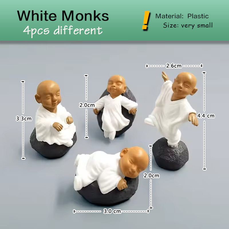 4pcs Chinese Kong Fu Monk Figu - Bonsai Garden Art 评论和价格