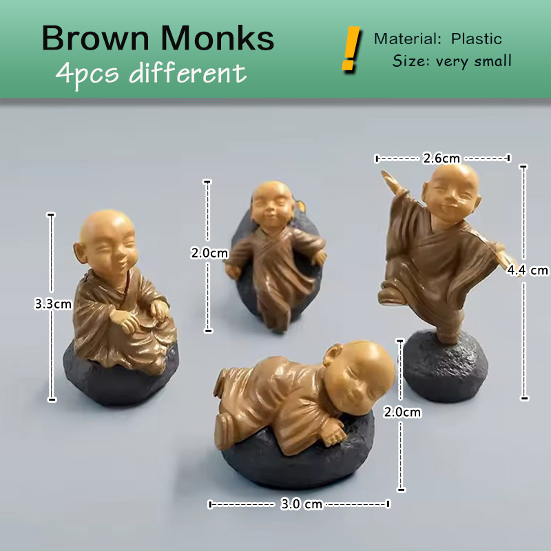 4pcs Chinese Kong Fu Monk Figu - Bonsai Garden Art 评论和价格