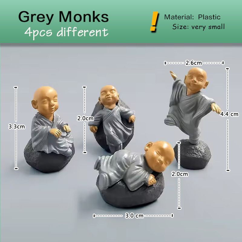 4pcs Chinese Kong Fu Monk Figu - Bonsai Garden Art 评论和价格